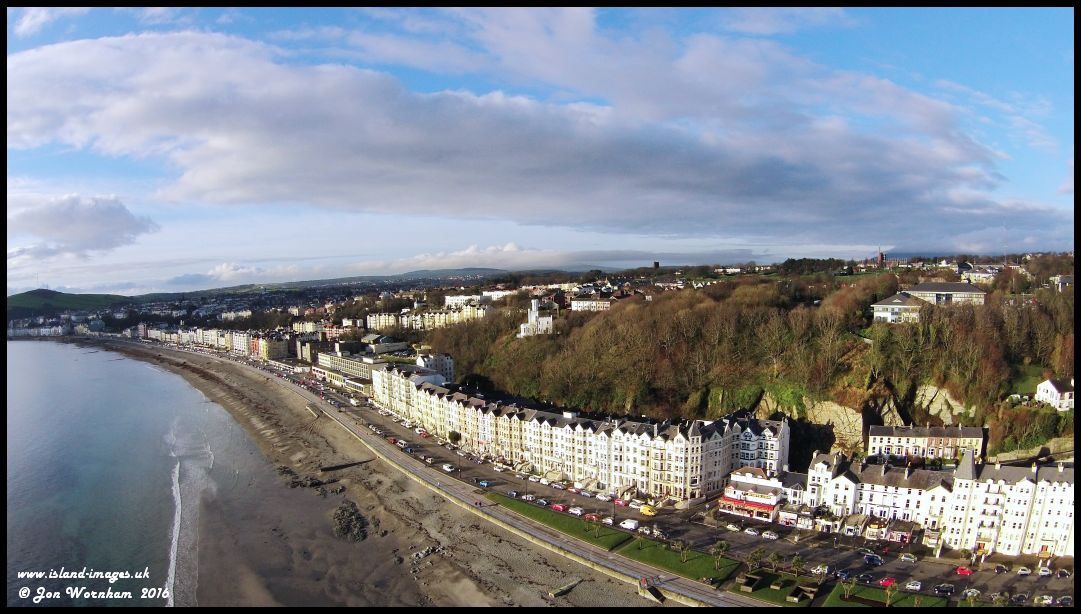 Aerial view of Queen's Promenade, Douglas, Isle of Man 6/1/16